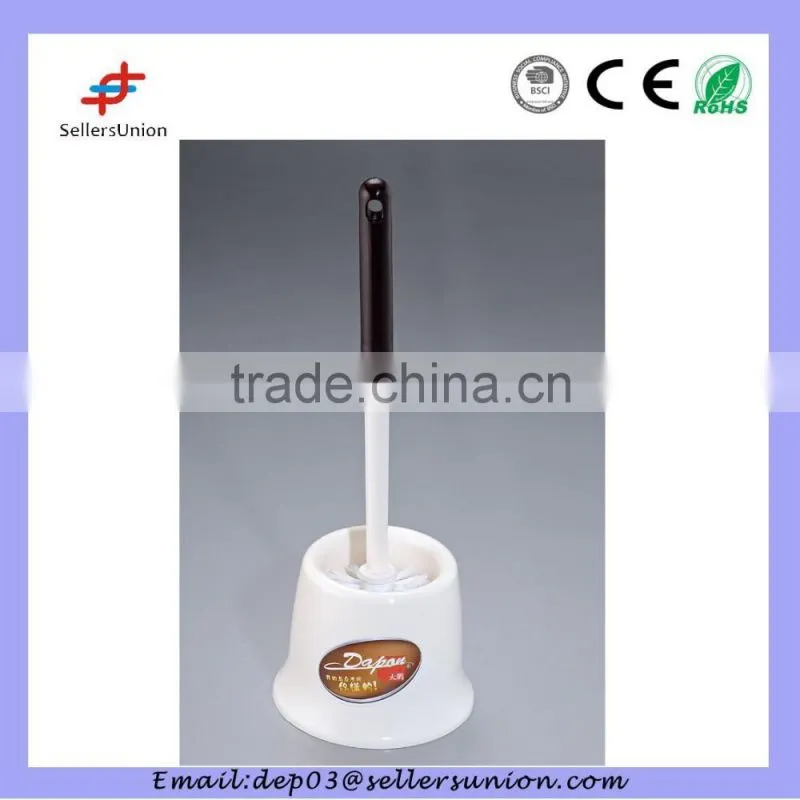 Brown plastic toilet brush with holders