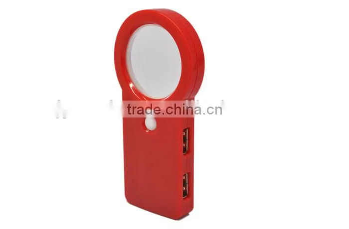 Magnifier HUB with four USB ports