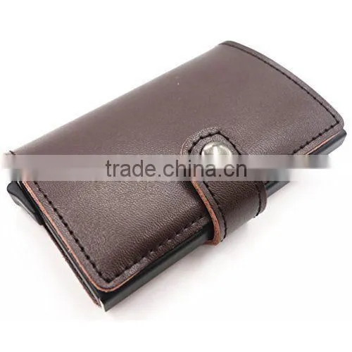 Aluminum PU Leather ID Credit Card RFID Protector Holder Case Purse Wallet