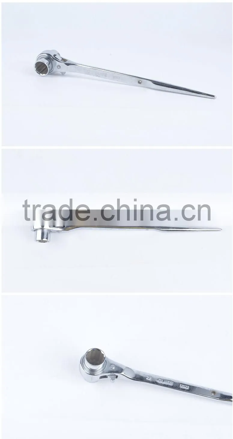 mirror surface pointed tail ratchet wrench,19*22 ratchet wrench,mirror surface ratchet wrench