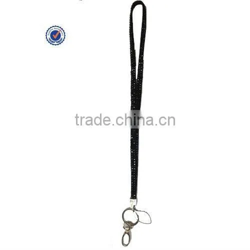 Fashion crystal bling lanyard with keychain