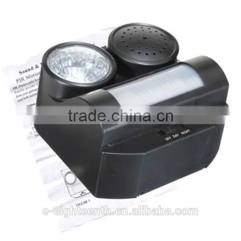 New PIR Sensor Birds Repeller Sound Gunshot Flashlight 80 Square Meters for Birds Repelling Pest control Garden Supplies