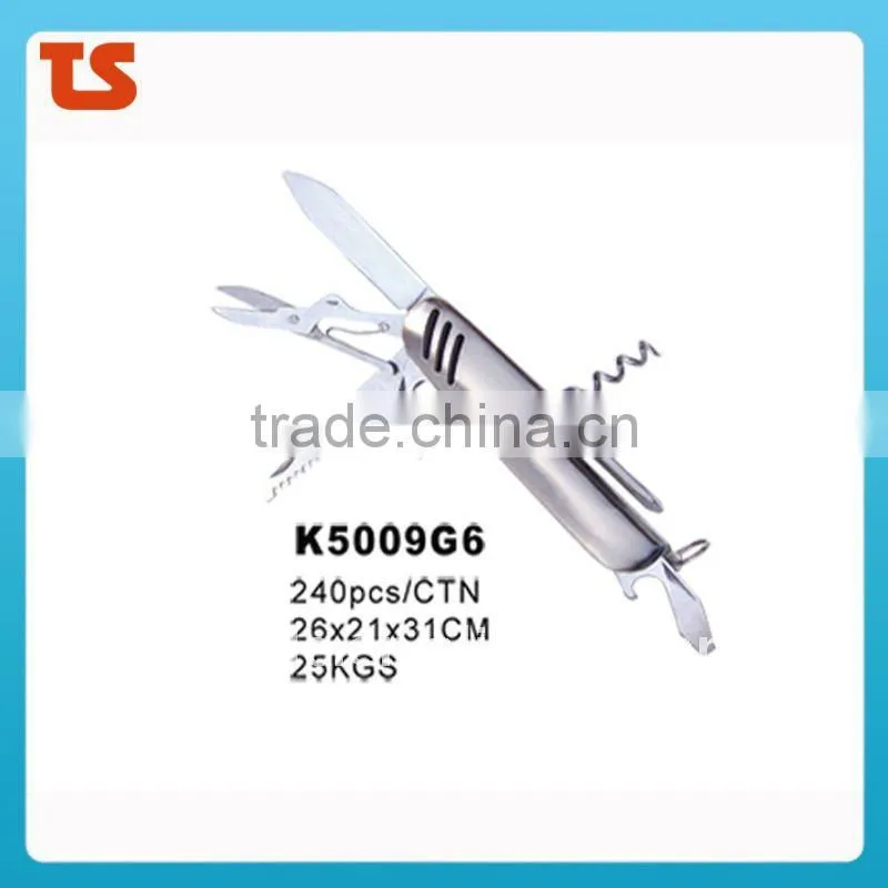 2014 New design multi knife Novelty pocket knife multi functiona utility kinfe LED knife(K5007G