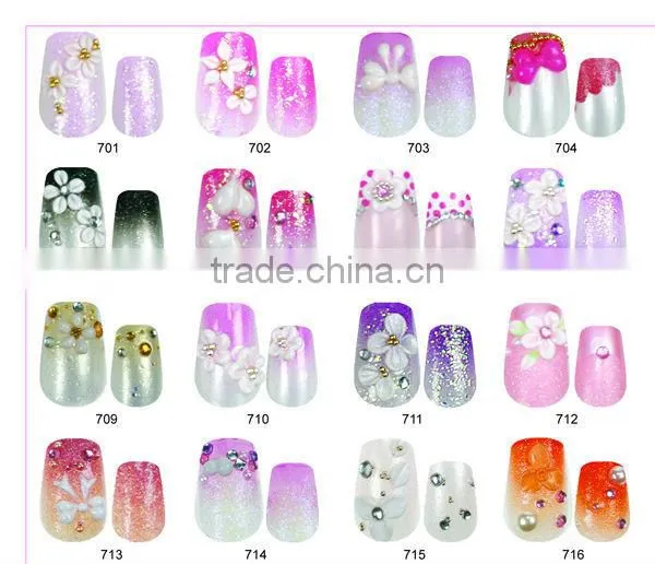 Fake 3DF designs led exhaust rhinestone upho nail art tips