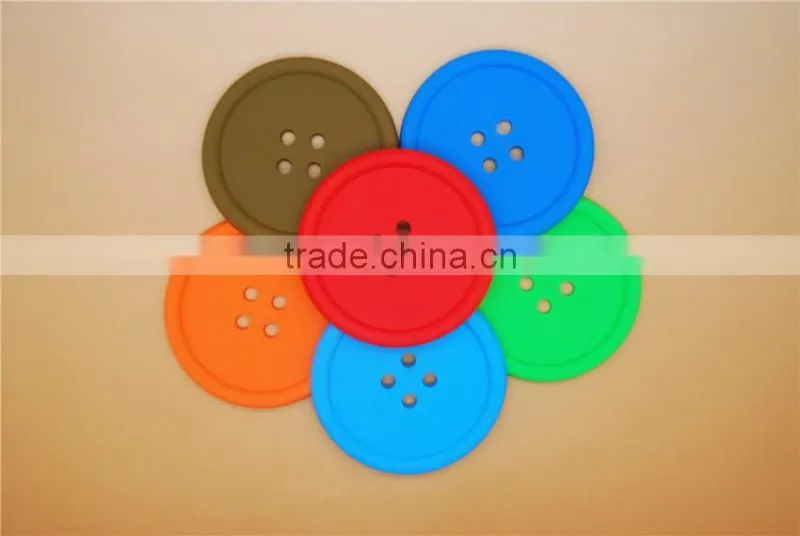 Custom logo fashionable silicone table protector coasters