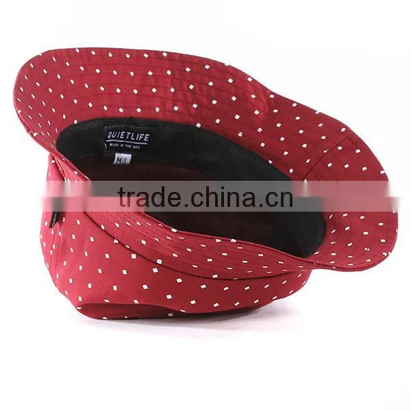High quality fashion fishing folding cool cheap red cotton blank bucket hat