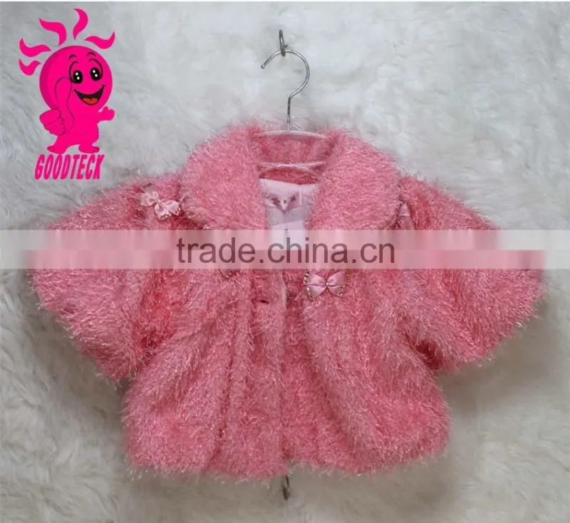 Fake Fur Vest Waistcoats, Winter Baby Girl Clothes Cute Warm Coat Princess Design Girl's Outerwear Thick Fur Kid's Coat