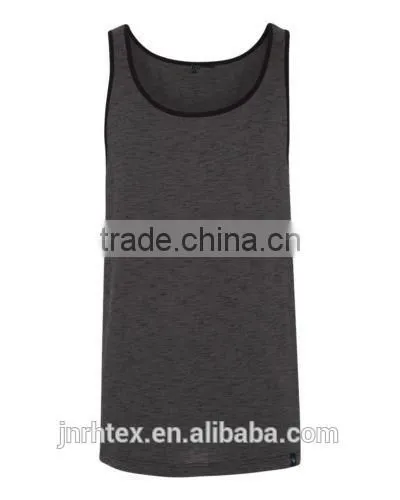 95% cotton 5% spandex mens gym injected slub tank top