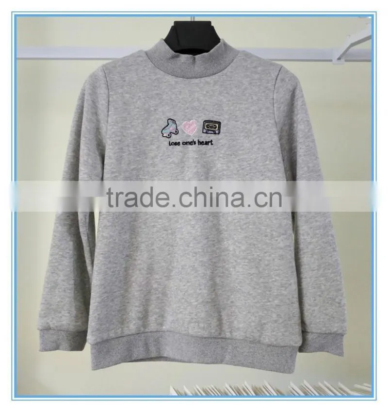 Custom pullover fleece hoodie for winter , custom printing kids crewneck sweatshirt