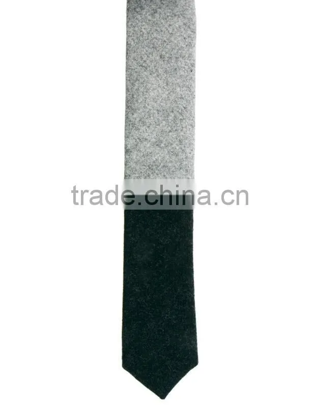 two tone tie in wool tweed