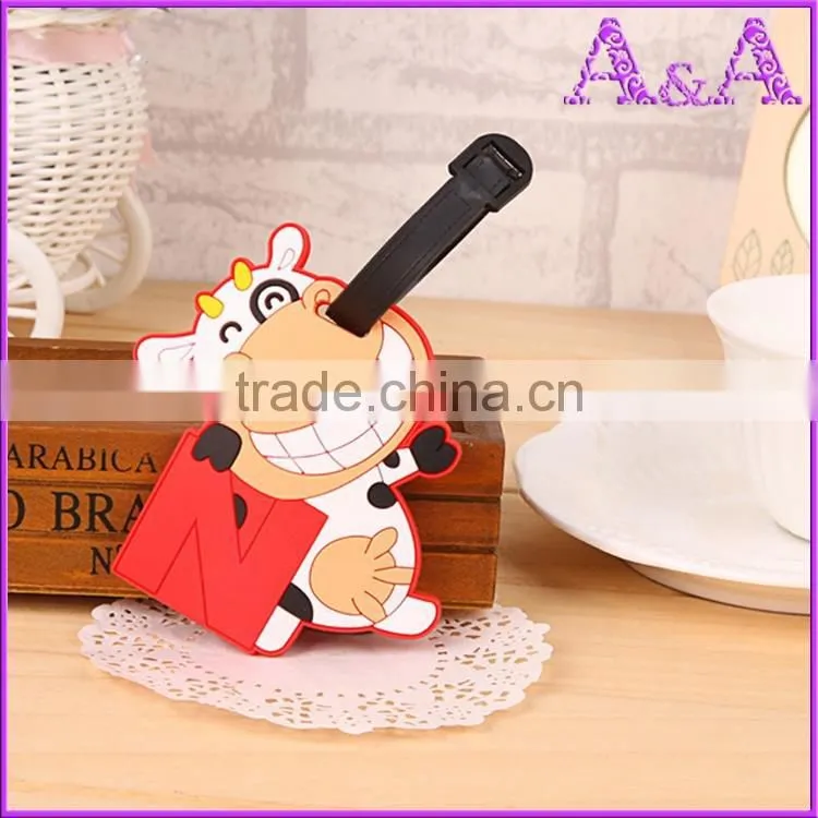 genuine leather PU luggage tag with deboss emboss logo