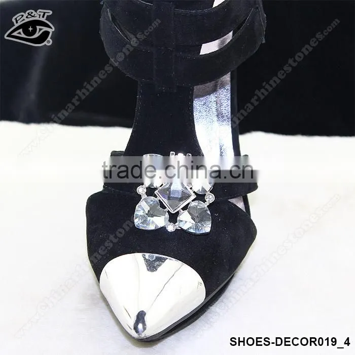 Fashion Classical Flower Shaped Crystal Rhinestone Ornament Accessories with metal clip for high heel shoe wedding shoes