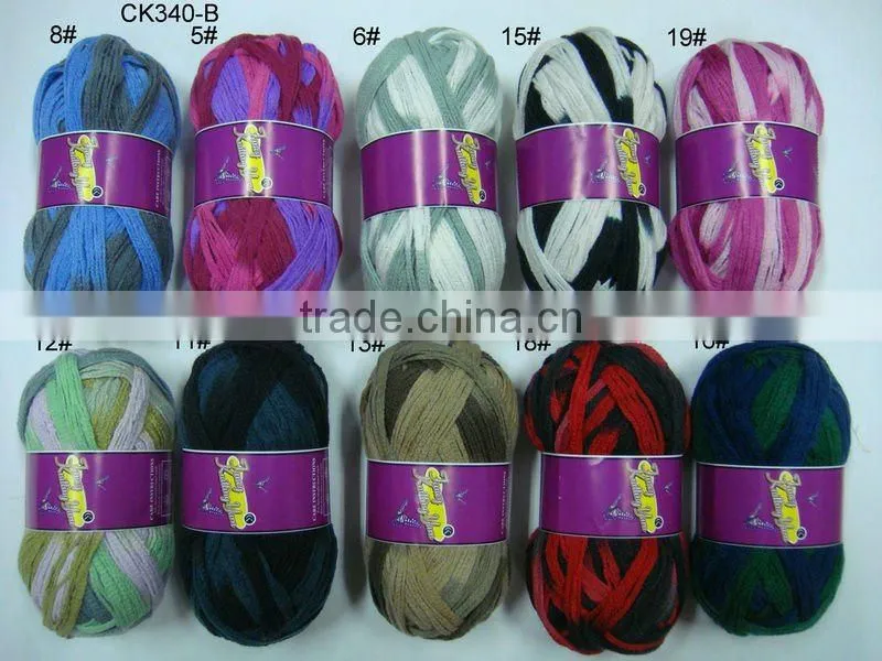 New fashionable style beautiful multiple color tape acrylic yarn with good quality made in China