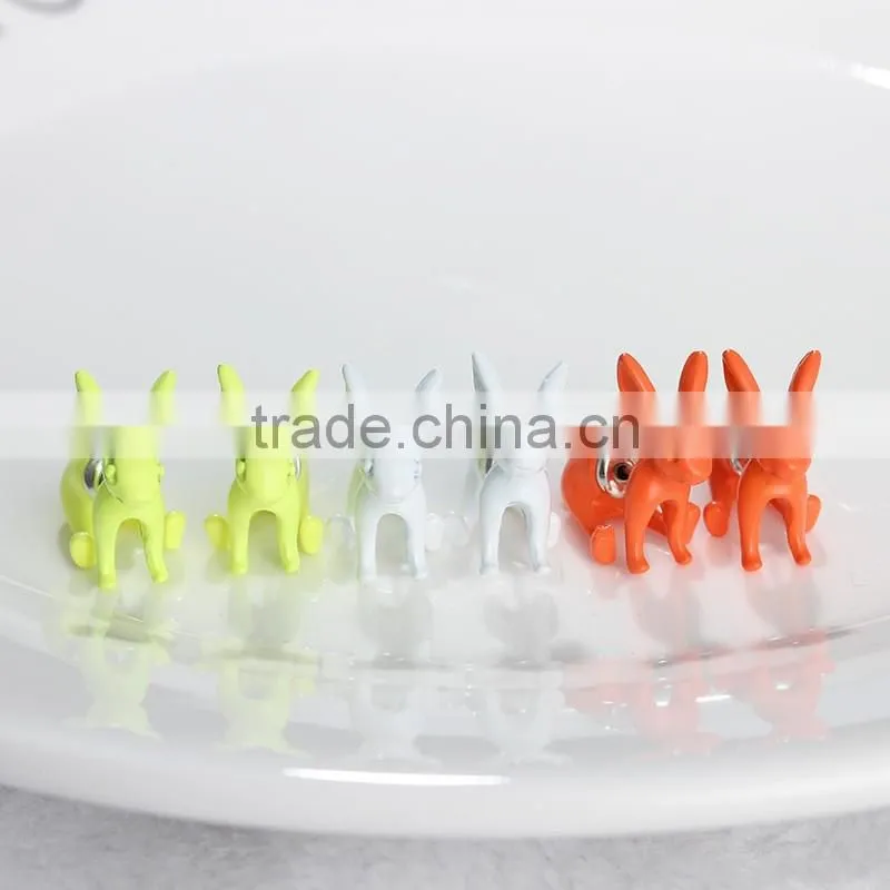 2017 Hot Sell Cute Rabbit Earring Colorful Animals lovely Cartoon Earring For Women