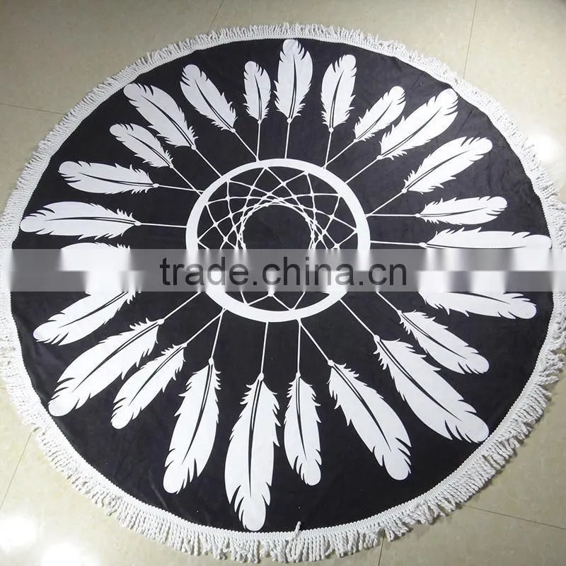 Custom Design Reactive Printed Beach Towel Round China Trade Assurance Factory