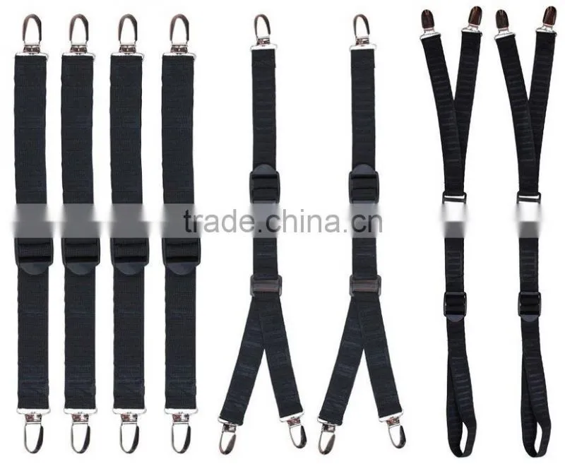 4 Straight Y Stirrup Footloop Style Unifrom Shirt Stays Shirt Holders Keep Shirt Tucked In Suspender Garters