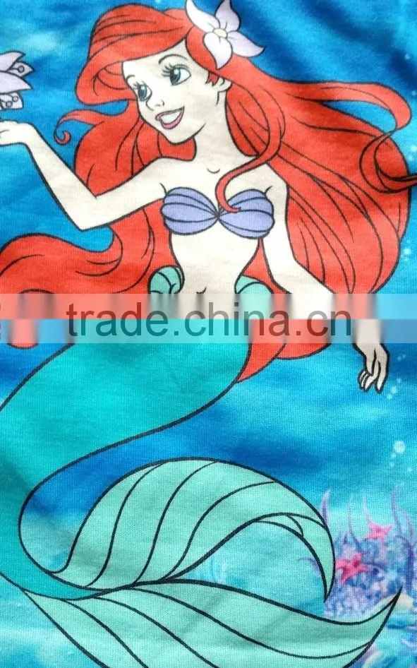 Kids Fairy Mermaid Tail Princess Round Neck T-shirt