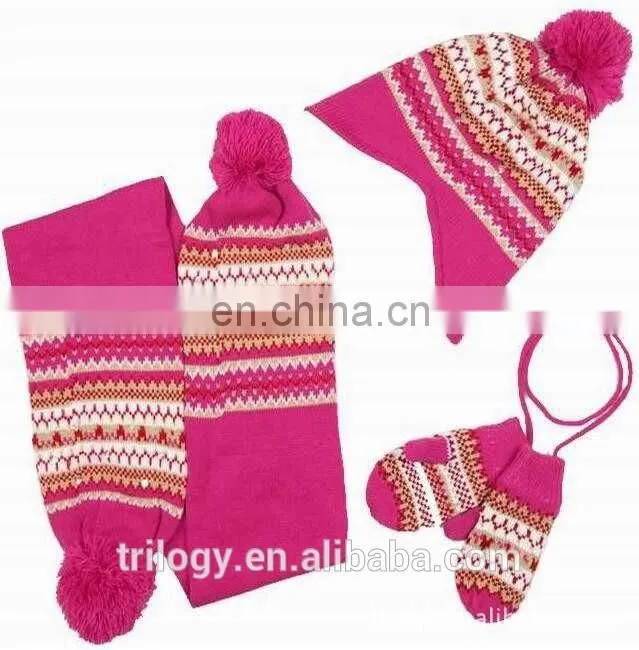 fashion kids animal polar fleece hat mitten set / toddler hat scarf sets