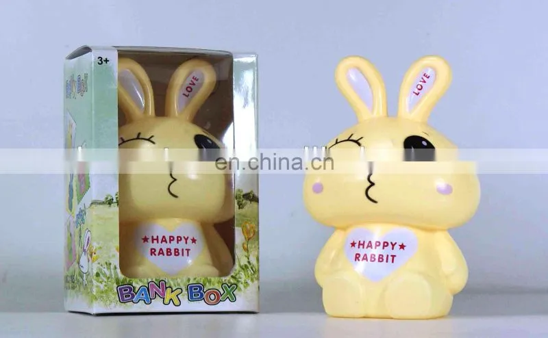 plastic rabbit savings promotional coin banks