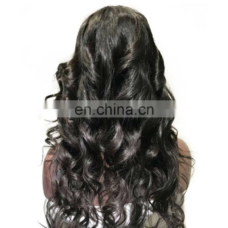 Malaysian sex girl body wave lace wig with 100% humen baby hair