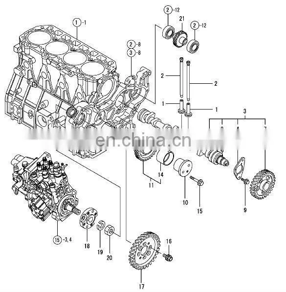 4TNV98T engine camshaft push rod