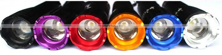 Battery opertated zoom torch led flashlight