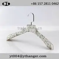 gray fashion velvet flocking hanger with clips for suits