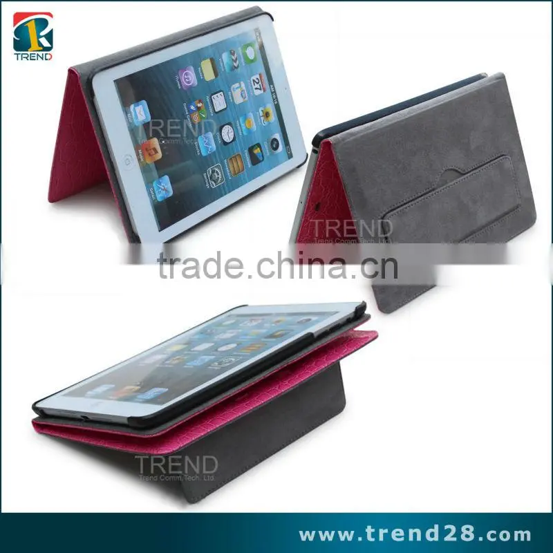 folding kickstand leather case for ipad mini tablet