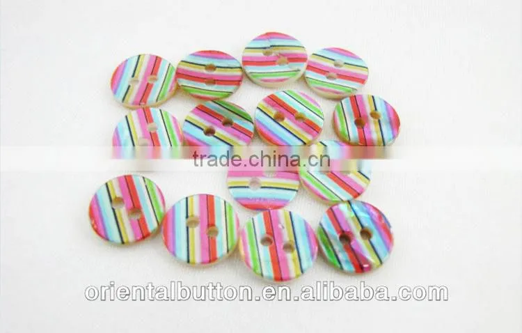 high end printing color stripe mother of pearl button for shirts