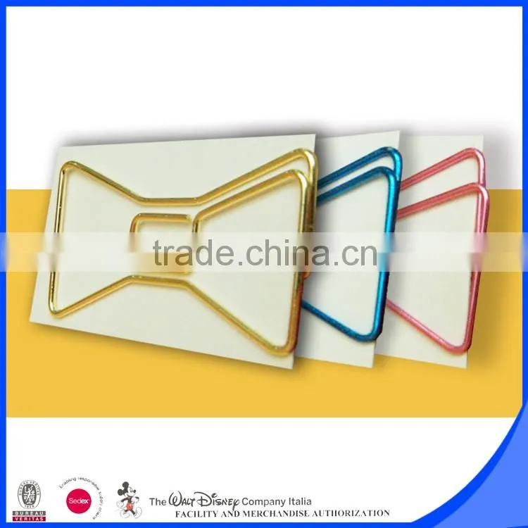 Iron wire colorful plated bow paper clip logo design