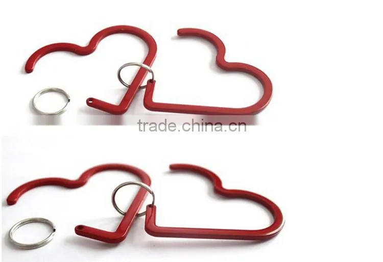Novelty Heart-Shape Red Table Metal Bag Hanger