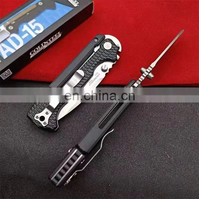 Cold Steel AD-15 Scorpion Pocket Tactical Survival Hunting Folding Knife 3.68" S35VN Blade Black G10 Handles Outdoor EDC Tools