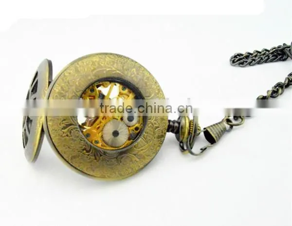brass bronze mechanical steampunk skeleton automatic mechanical watch