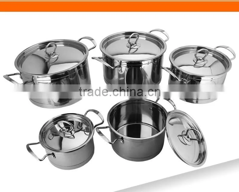 caitang stainless steel capsule bottom soup pot with glass lid/ kitchen cooking utensils sets