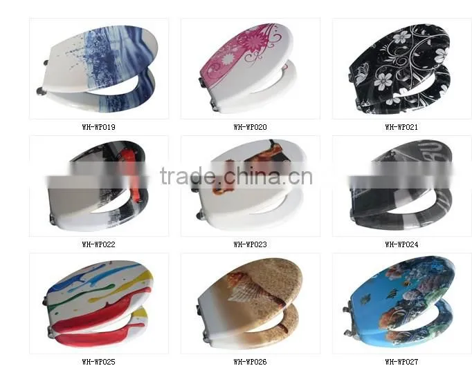 Decorated color wc polyresin seat cover resin sea shell toilet seat cover