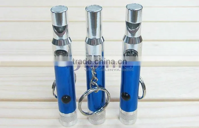 Mini Pocket Compass Keychain Survival Whistle