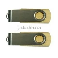 Low cost promotion gift swivel wooden usb pen drive with custom logo printing, laser engraving and optional capacity 1G-64G
