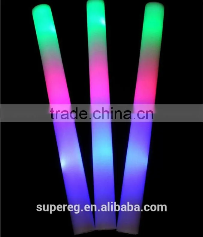 Flash toy multi color flash light toy led foam stick led foam baton glow stick for wedding party concert props