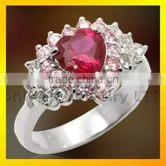 New model silver ring with shiny zircon fashion cheap wedding ring