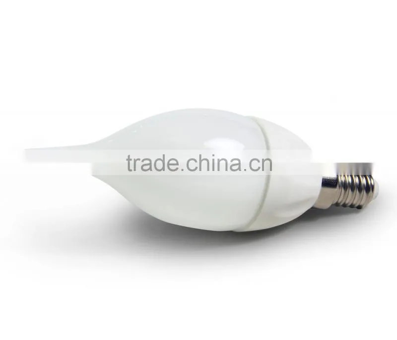 High quality milky cover smd3528 e14 led candle lamp 1.5w with tail 110v 220v