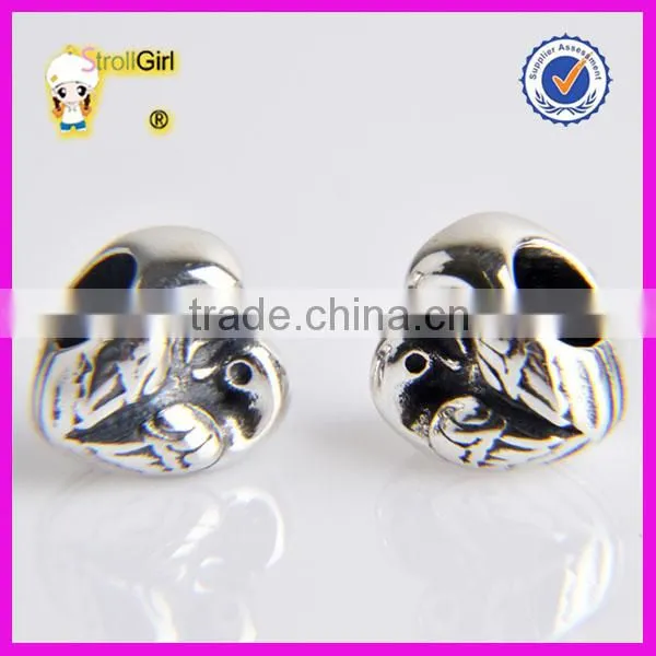 Wholesale beads hollow triangle charm 925 sterling silver beads fit Charm bracelets and necklace