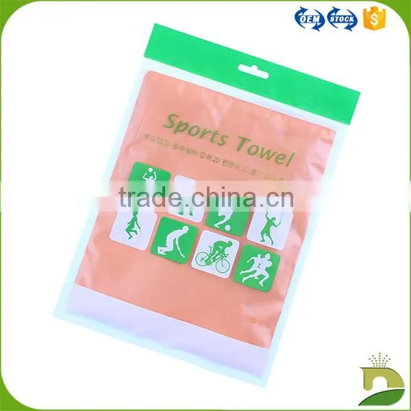 OEM custom packing bag sport logo towel