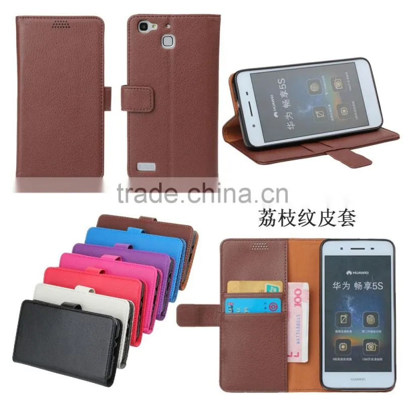 MMT PU Leather Case for Huawei Enjoy 5s Litchi Grain Anti Shock with Card Holder Frame Flip Wallet Case for Enjoy 5s