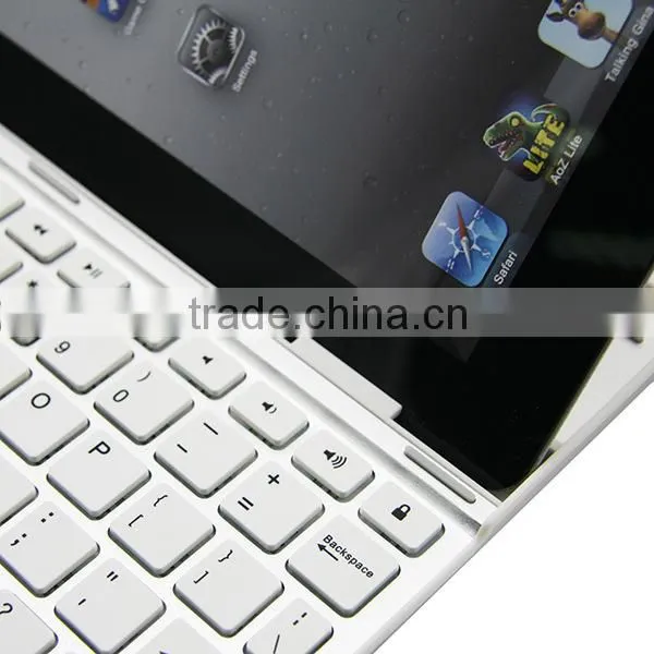 Aluminum Alloy Bluetooth Keyboard Case for iPad 2 3 4 Silver