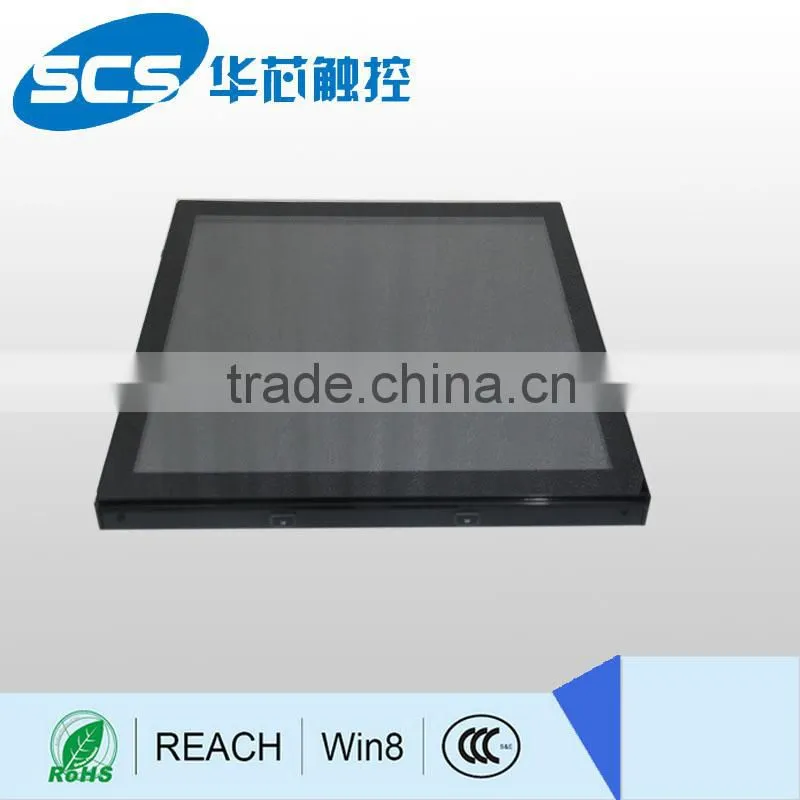 Wall mounted multi touch screen kiosk with highly integrated structure, easy to assemble