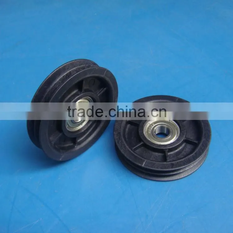 Industry custom cheap double v groove wheel block bearing machined plastic nylon pulley for sale