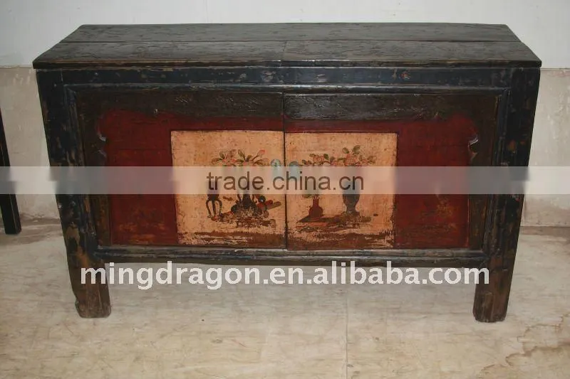 antique Mongolia two door Cabinet hand painted