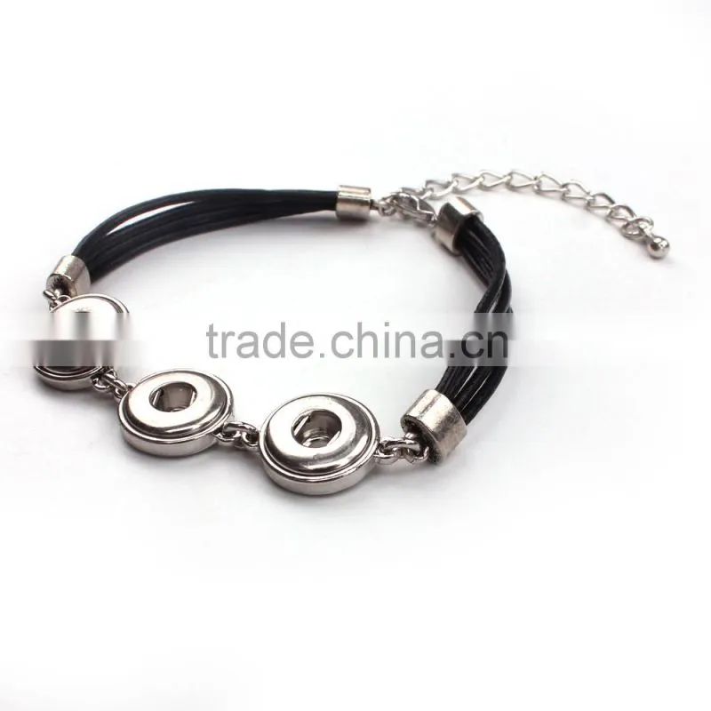 2015 new 18mm Ginger Snap Button Bracelet DIY charm Interchangeable handmade pulseras Snap Bracelets