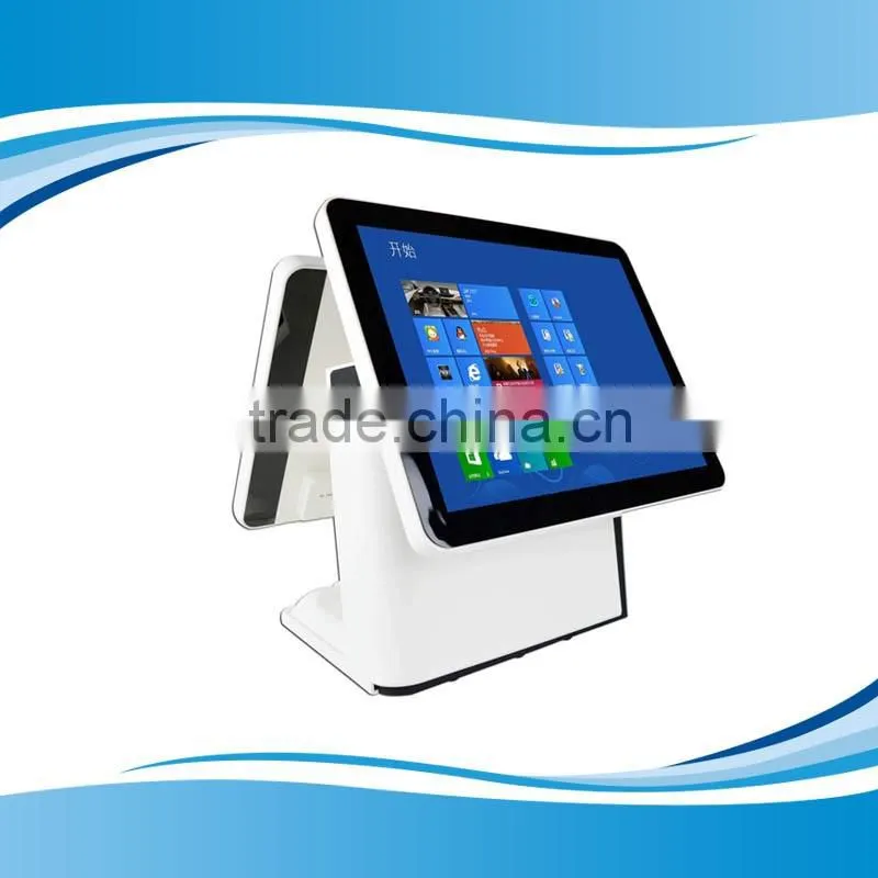 All in one 15 inch Android pos terminal with dual screen GSM WIFI touch pos terminal GC066