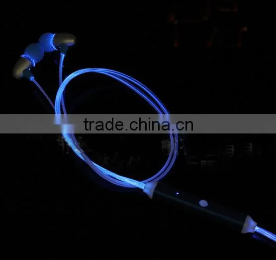 Hot selling New metal Led light earphone for samsung